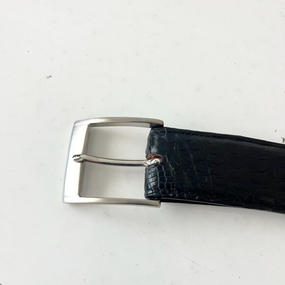 Rod Patrick Boots Mens Western Belt 1.5" Straight End Sz 44 Black Caiman Leather - Picture 4 of 10